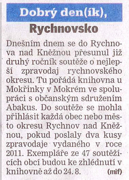 Rychnovský deník 15.8.2011